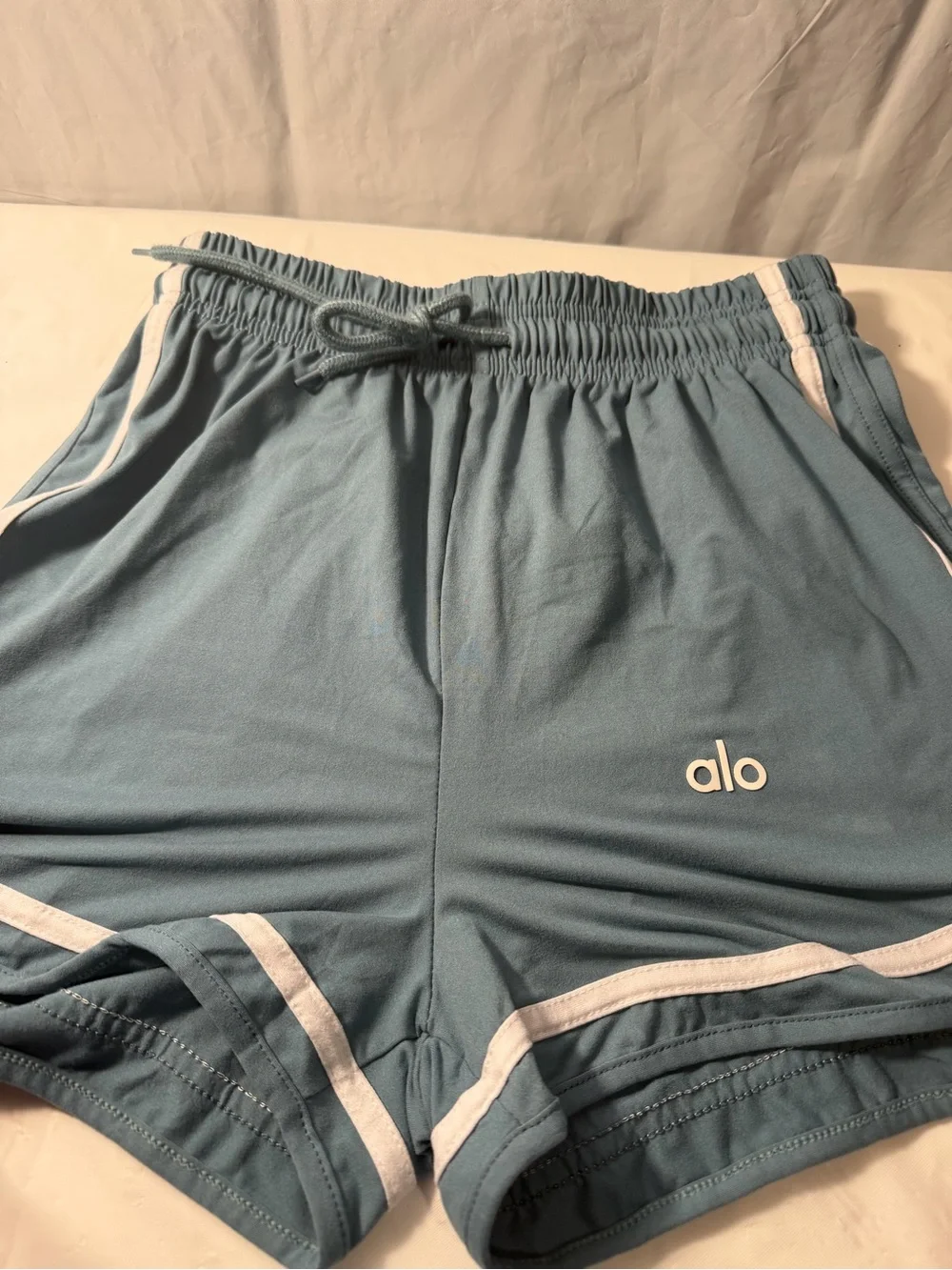 ALO Yoga Blue Shorts with White Trim